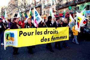 FSU banderole droits des femmes