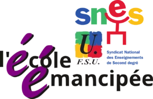 logo de l'école émancipée (éé) avec logo SNES-FSU